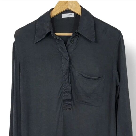 Equipment Revolve Mavea Silk and Modal Jersey Knit Dress in True Black Size S - Picture 4 of 11